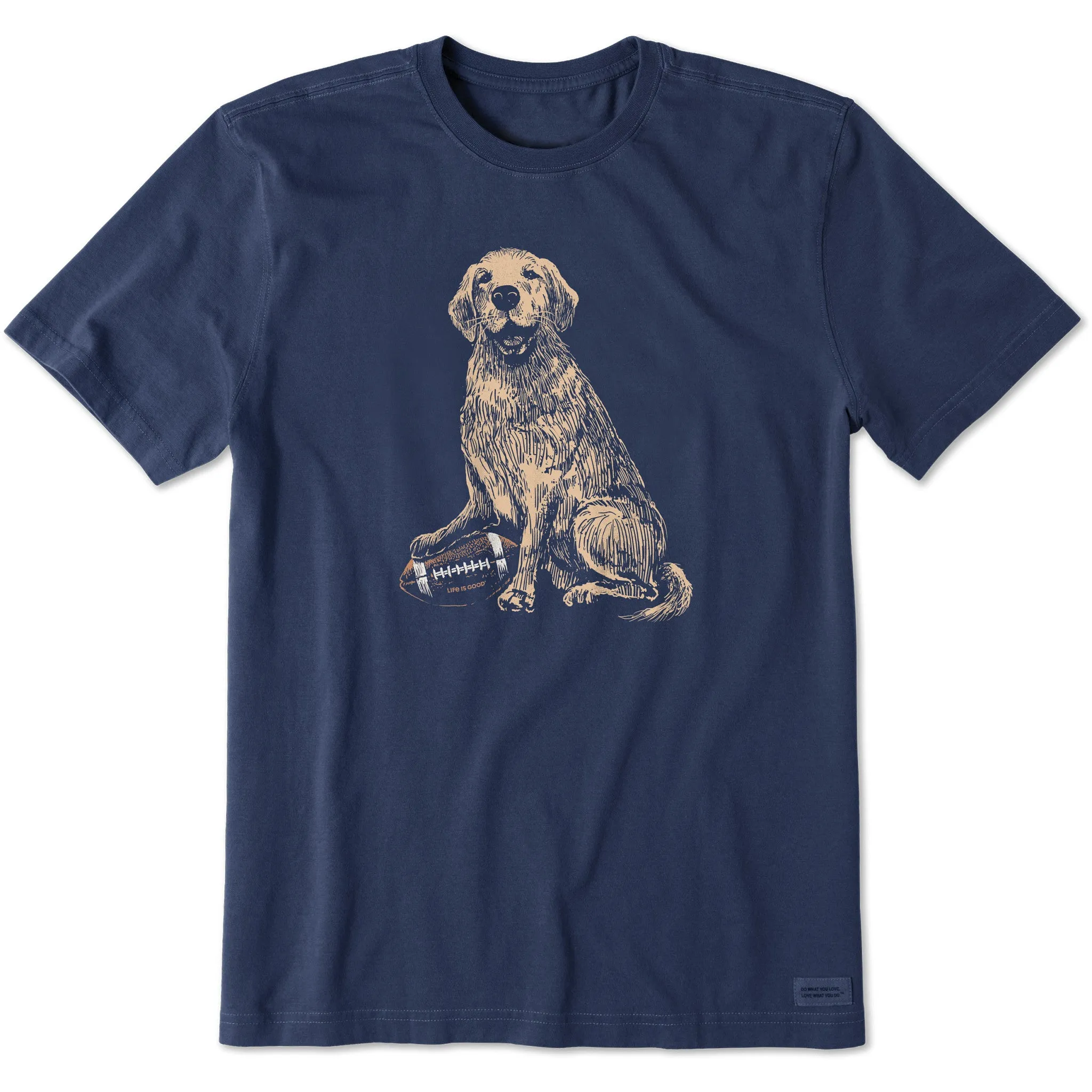 Ribbed Neckline Men's Golden Football Short Sleeve Tee