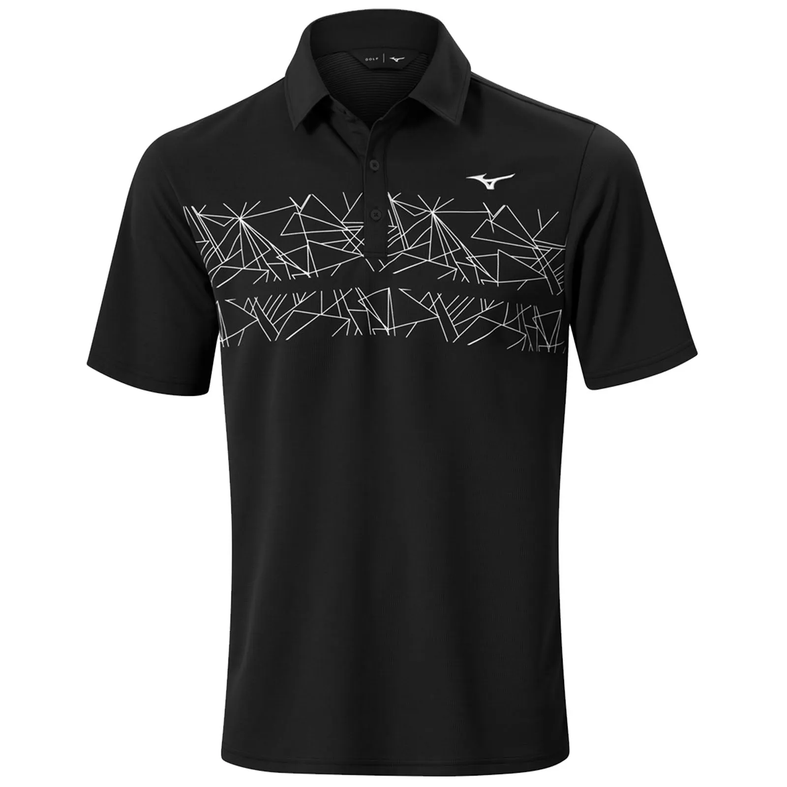 Mizuno Mens Breath Thermo Graphic Polo Shirt Effortless Wear
