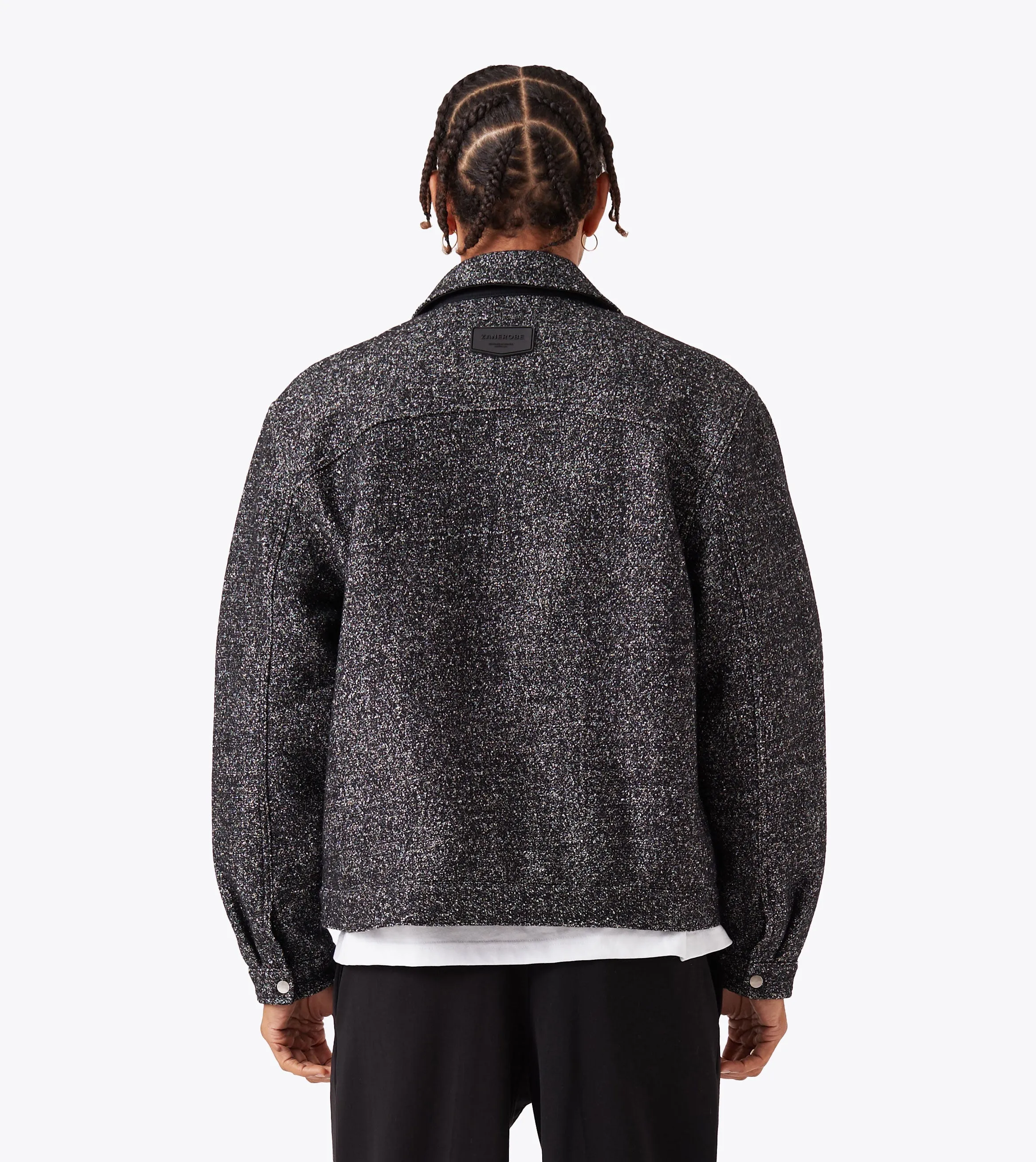 Cropped Harrington Jacket Black Speck Urban Explorer Look Modular Attachments