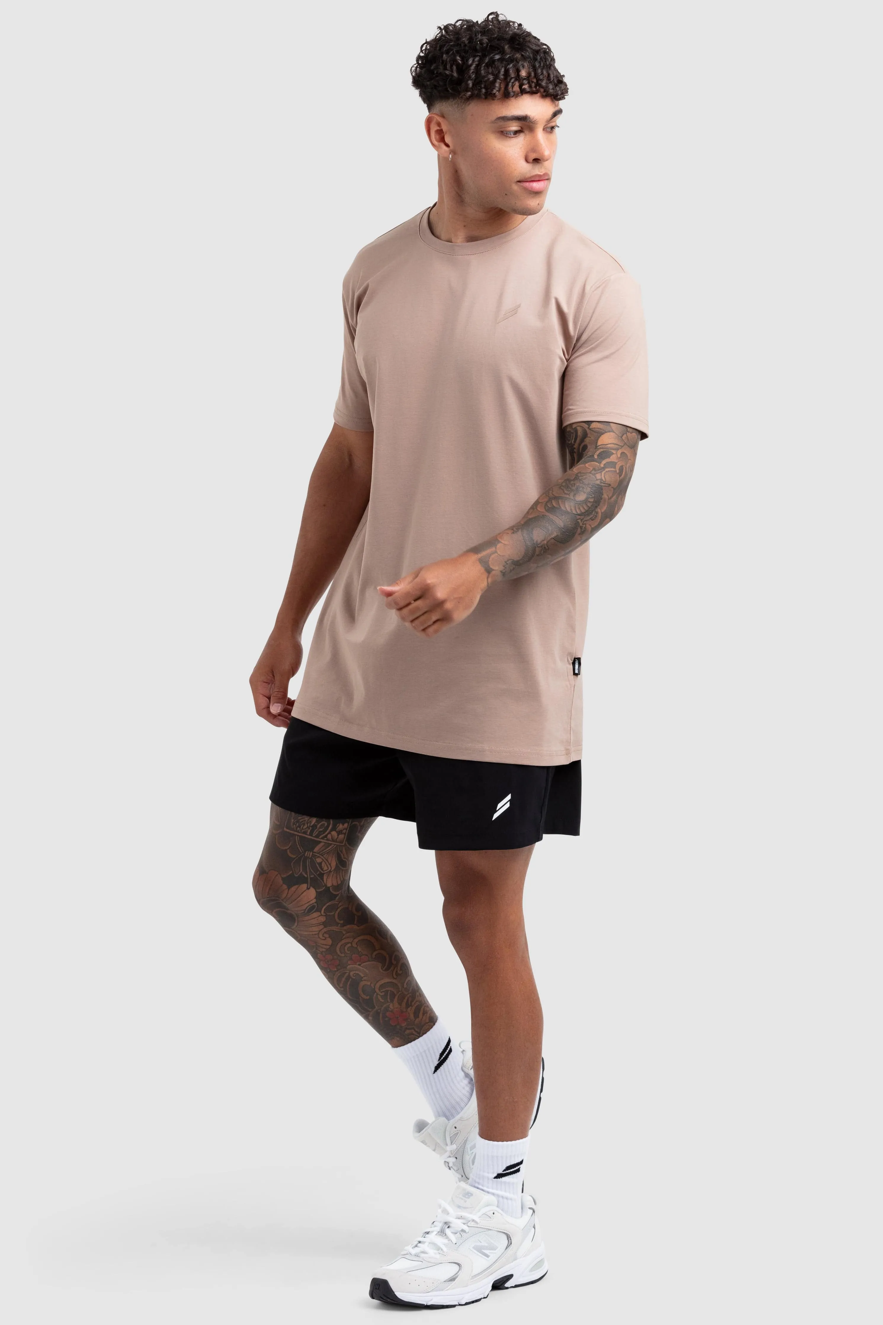 Power Regular Fit Tee V2 - Light Taupe Oversized Silhouette Soft Comfort Wear