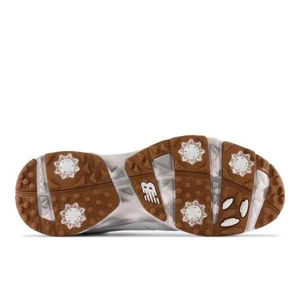 Durable Stitching Hot Pick New Balance Brighton Spiked Golf Shoes - White / Brown