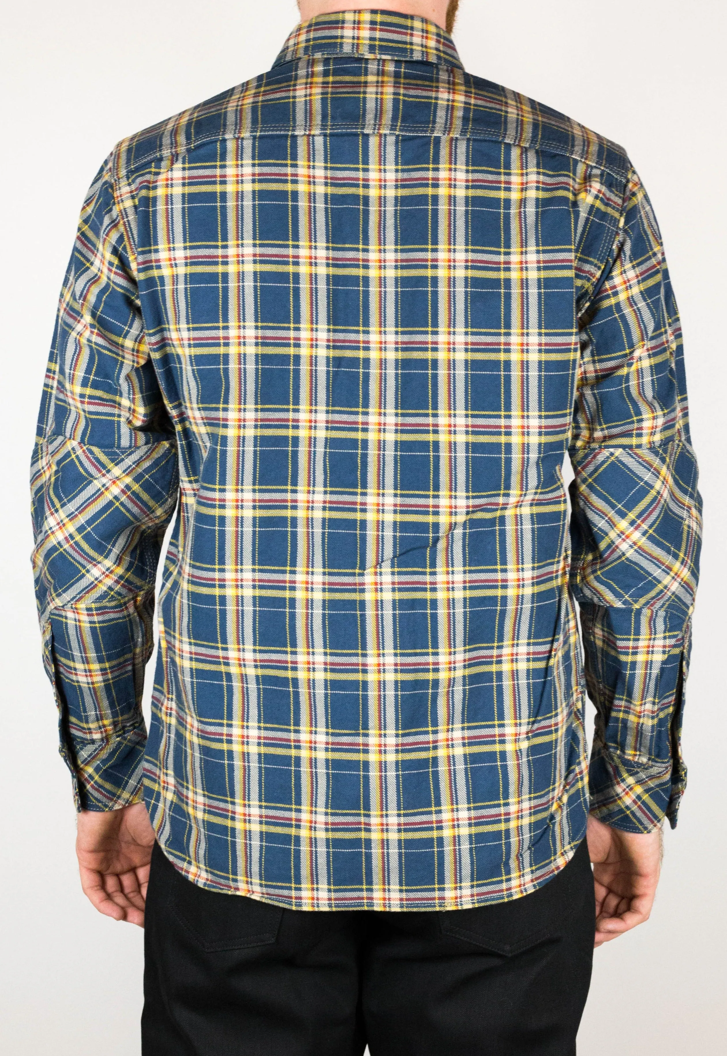 Simple and Relaxed Light Stretch Roy Roger Heavyweight Tartan Twill Work Shirt with LF Buttons