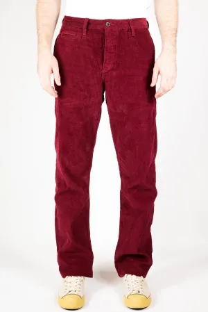 Japanese  8 wale burgundy Corduroy Miners Sport Fit Full Coverage