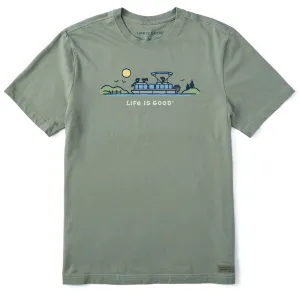 Men's Pontoon Boat Vista Short Sleeve Crusher Tee Contrast Inner Binding Moisture Wicking Technology