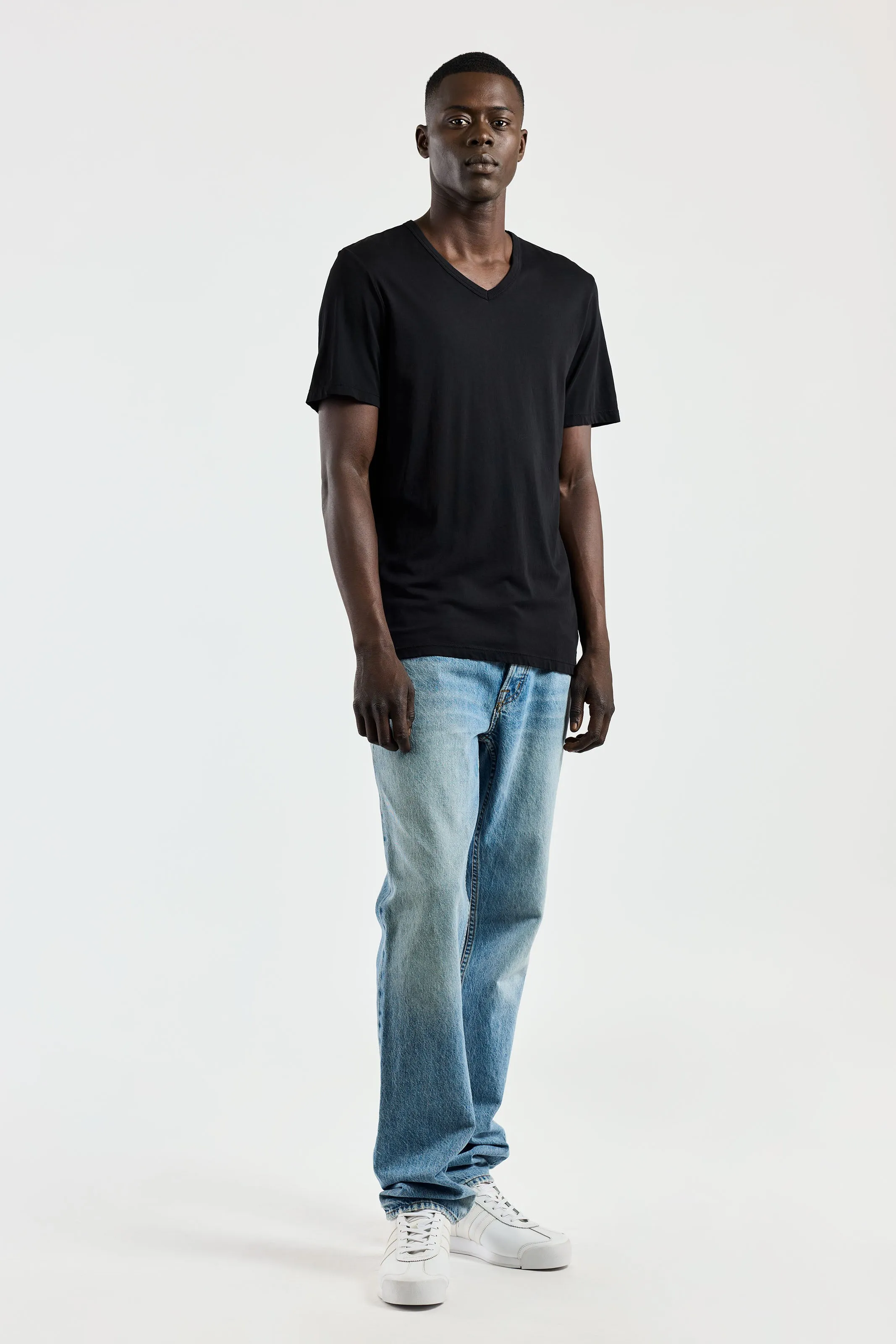 Classic V-Neck Tee Casual Vibe Layered Shoulder Design