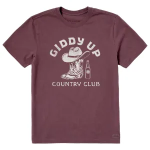 Men's Giddy Up Country Club Short Sleeve Crusher Tee NonIrritating Fabric Chic