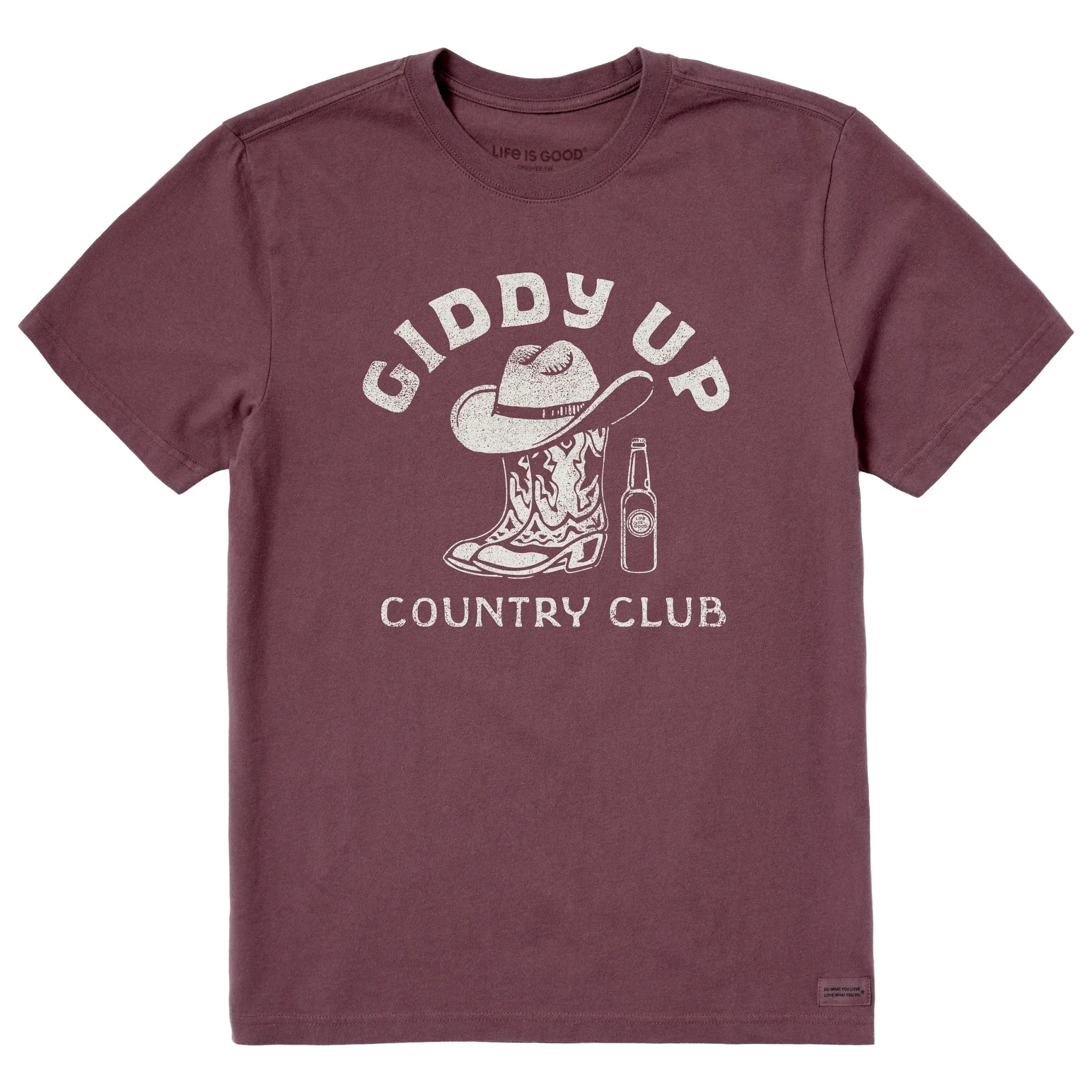 Men's Giddy Up Country Club Short Sleeve Crusher Tee Moisture Management Fabric Everyday Look Wear
