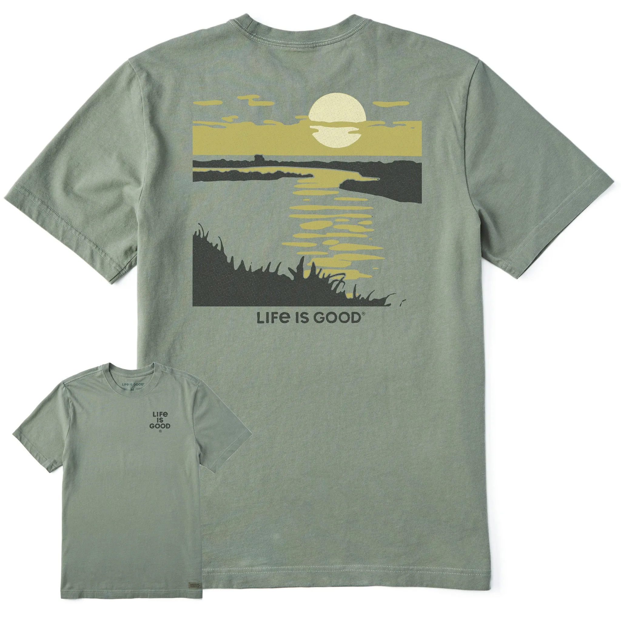 Comfy Essentials soft look Men's Sunset over the Grass Short Sleeve Crusher Tee