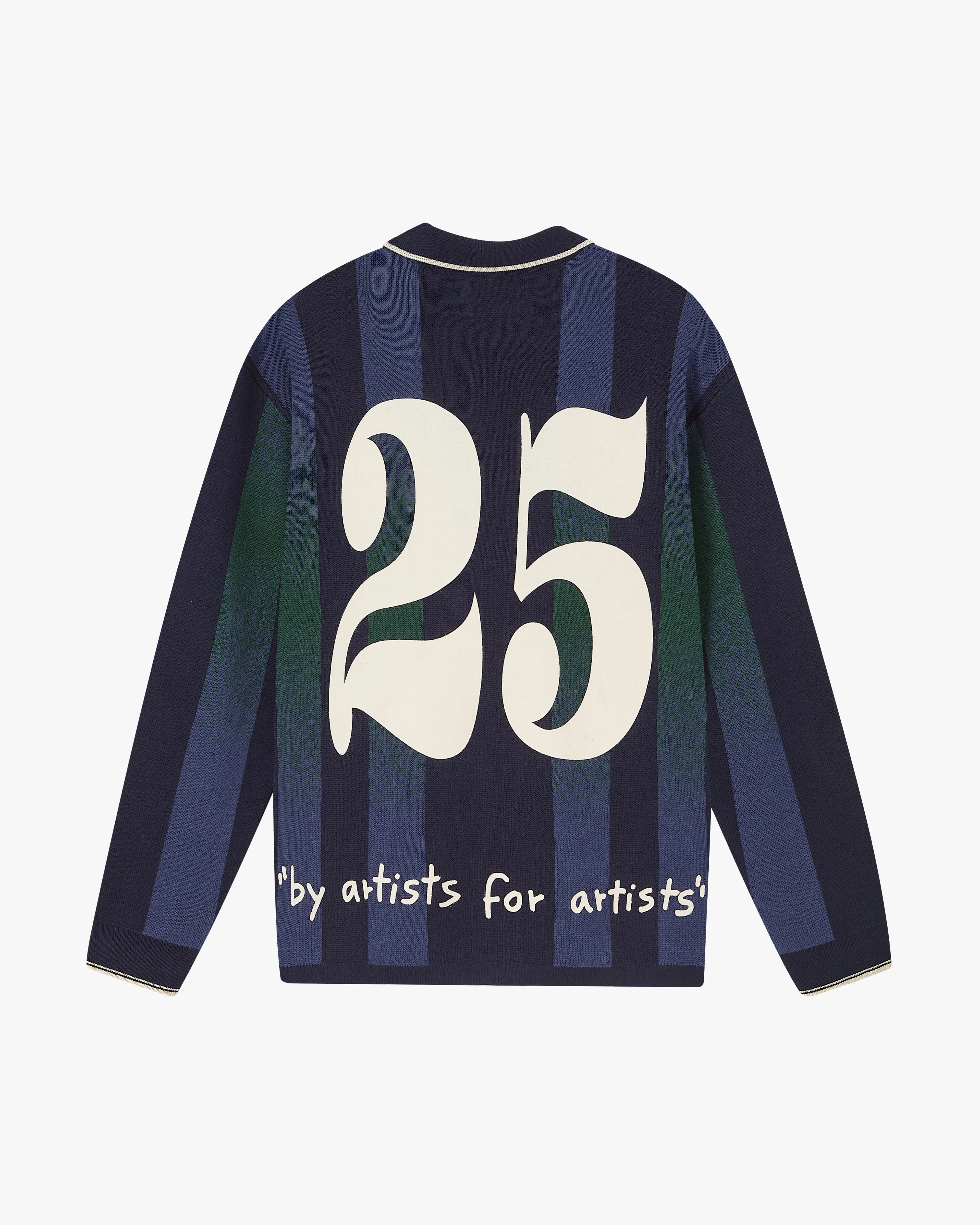 Fresh Warmth Ultra Soft Yarn Vizcaya Football Polo Knit Navy Blue