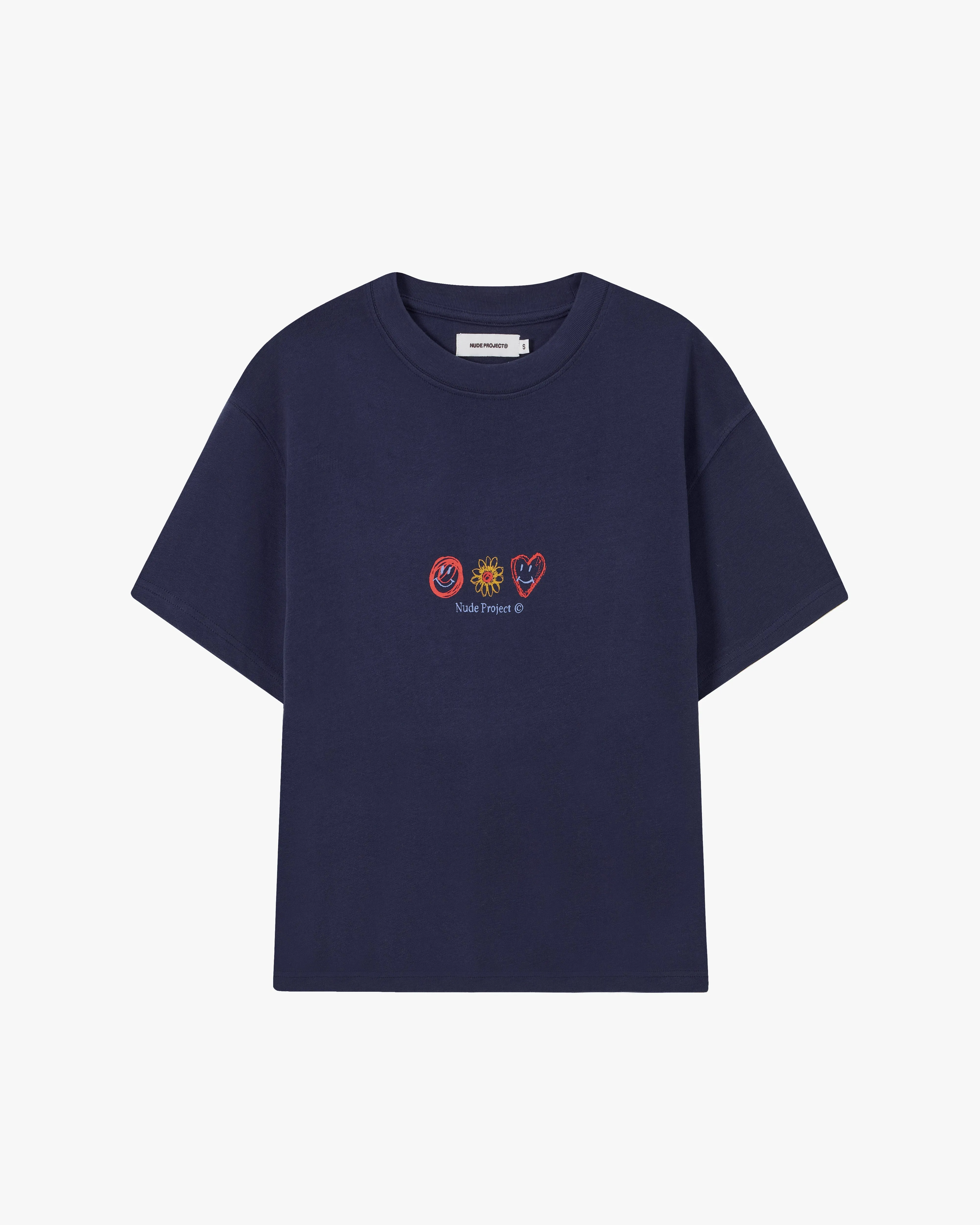 Quick Comfort Fit Heather Jersey Material Jarron Tee Navy