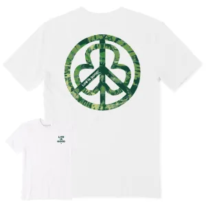 Lightweight Weave Men's Tie Dye Peace Clover Short Sleeve Crusher Tee