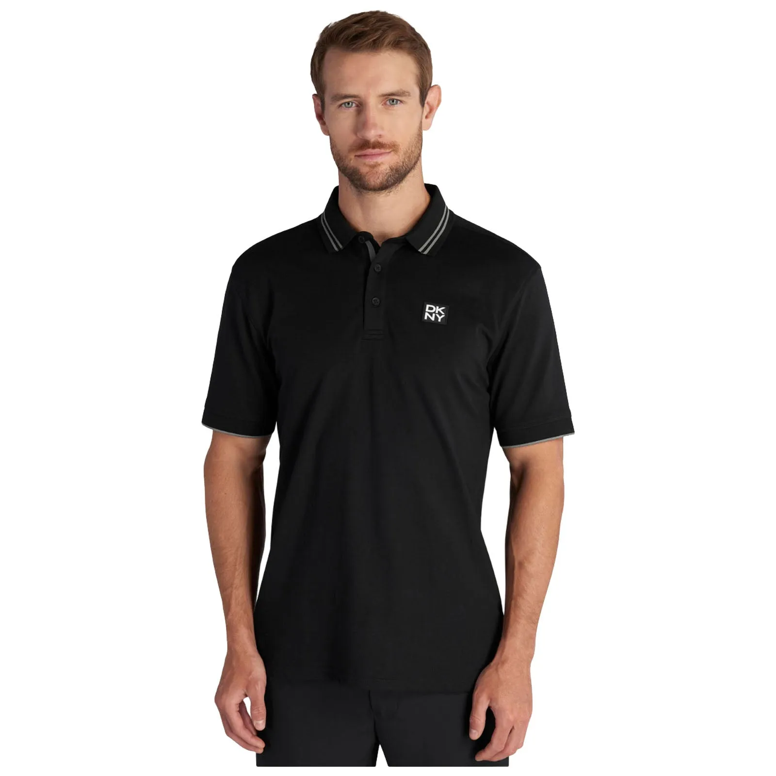 UV Protection Blend Tailored Layers DKNY Mens Spike Polo Shirt