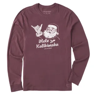 Fashionable Men's Santa Mele Kalikimaka Long Sleeve Crusher Tee