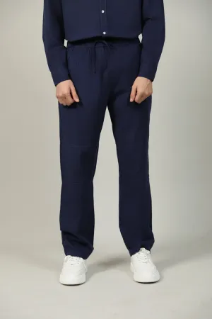 TEXTURED BAGGY FIT EASY PANTS Comfy Waistband