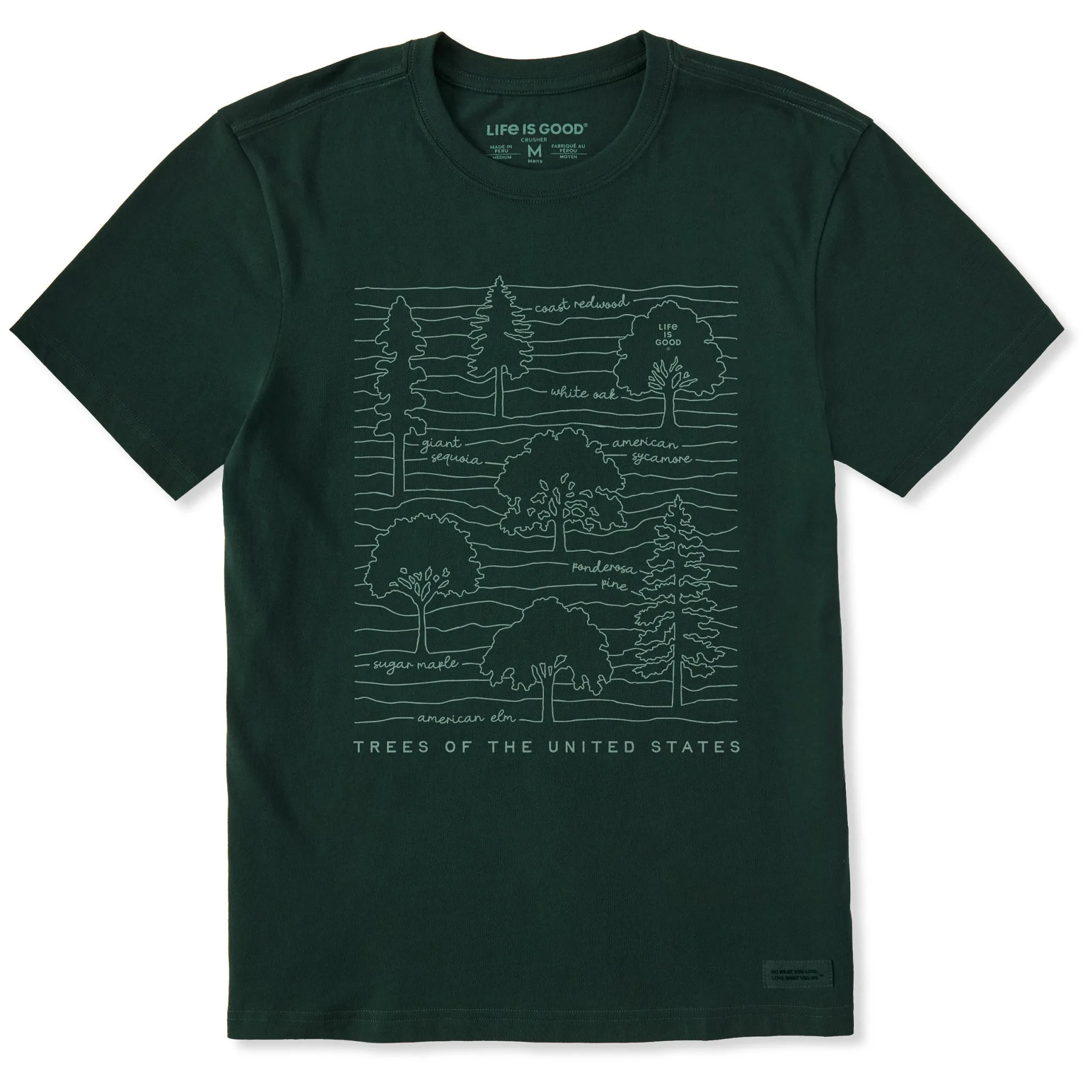 Men's Trees of the United States Short Sleeve Crusher Tee Essential Wardrobe Comfort and Fit