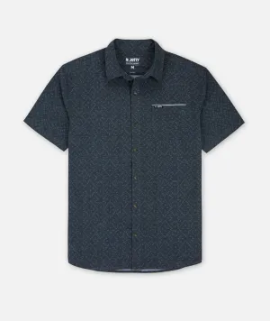 Garwood Shirt - Navy Blue Office Wear Versatile Layer