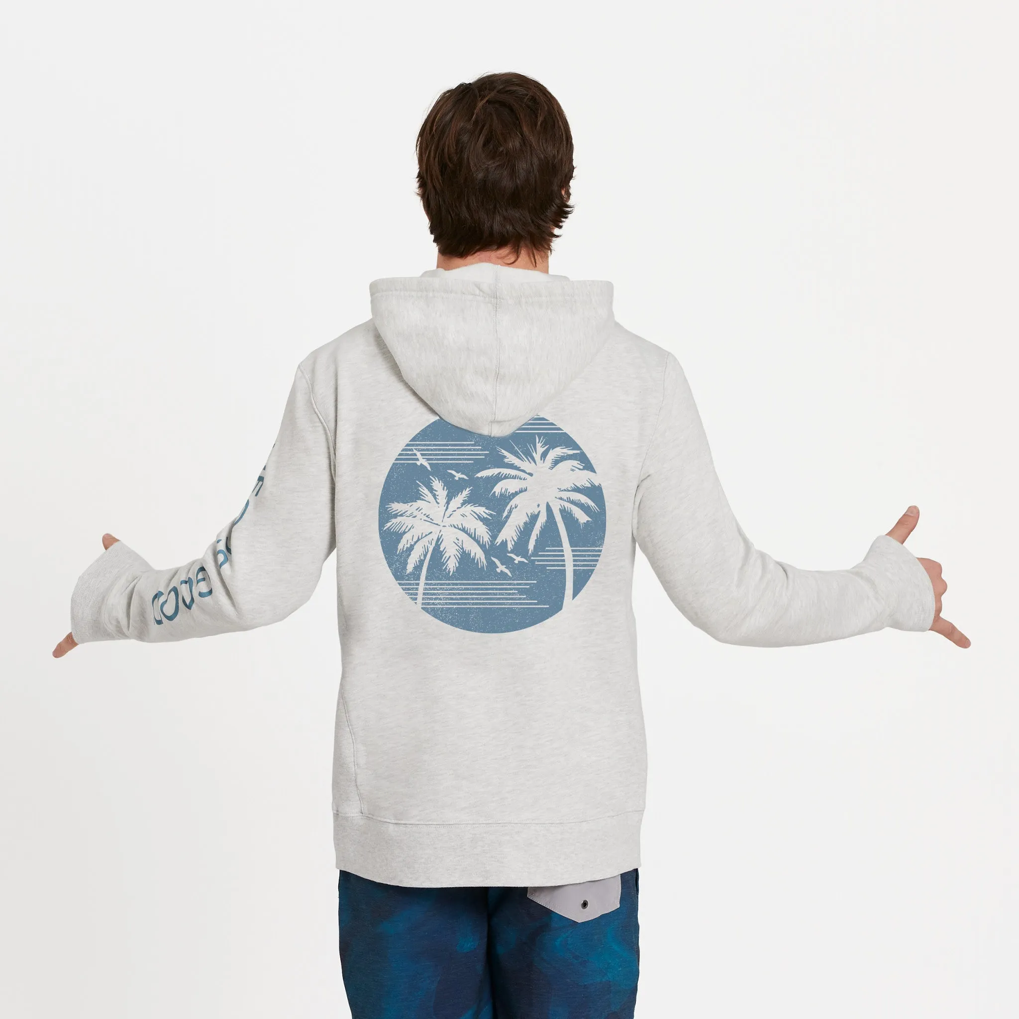 Men's Retro Palms Sun Simply True Fleece Hoodie Outdoor Fit