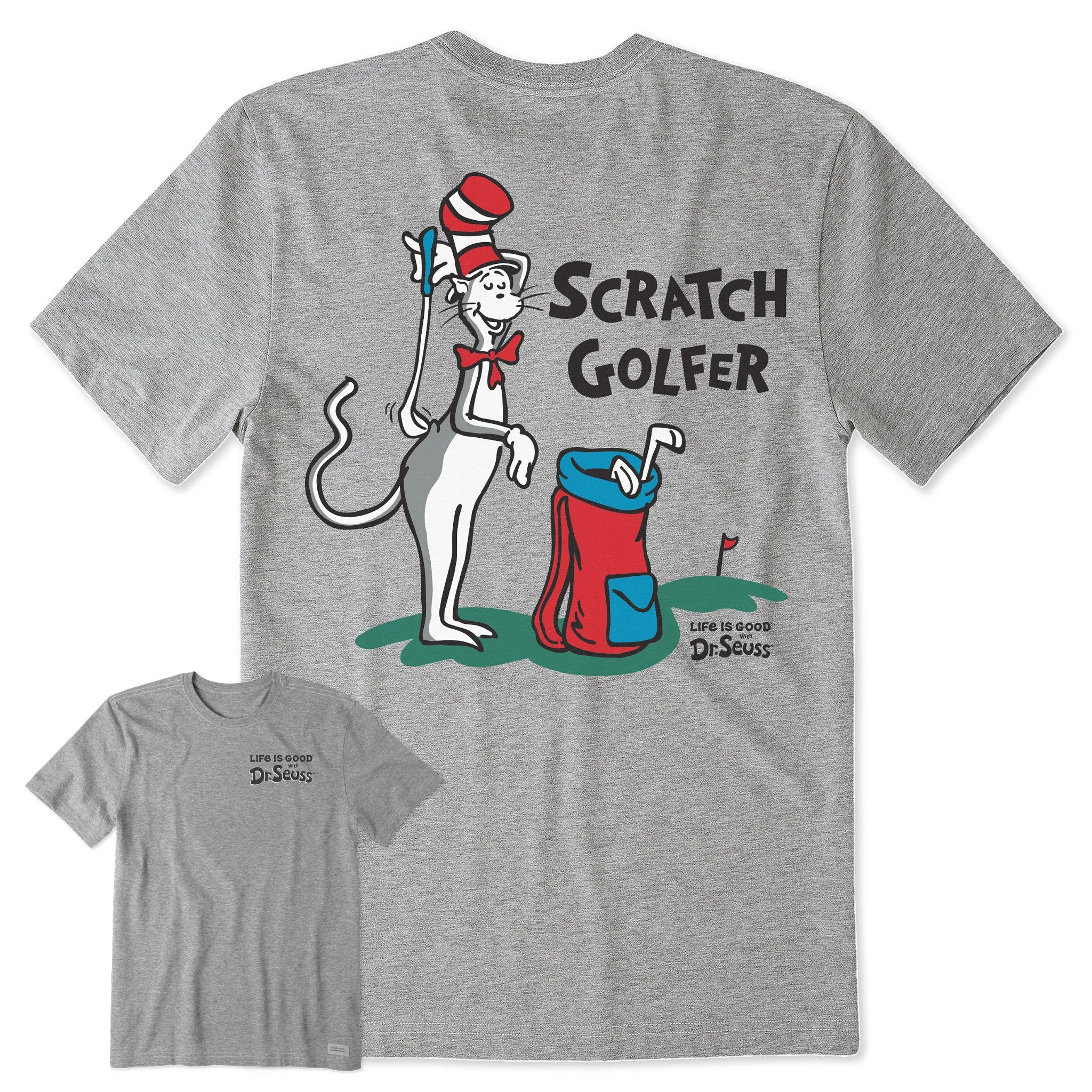 Reinforced Shoulder Stitching Versatile Comfort Wear Men's The Cat Scratch Golfer Short Sleeve Crusher Tee