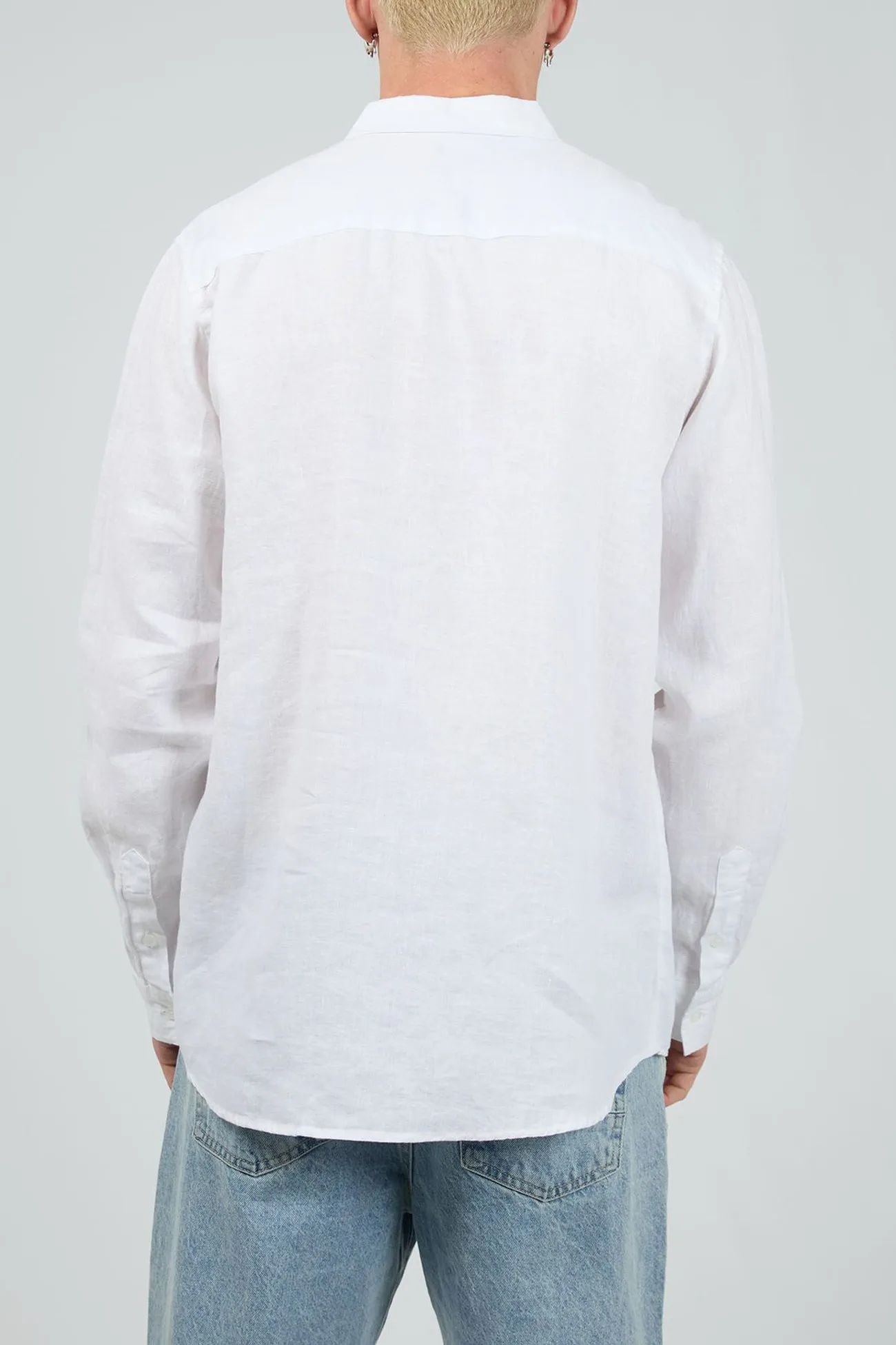Active Lifestyle Linen Long Sleeve Shirt II White