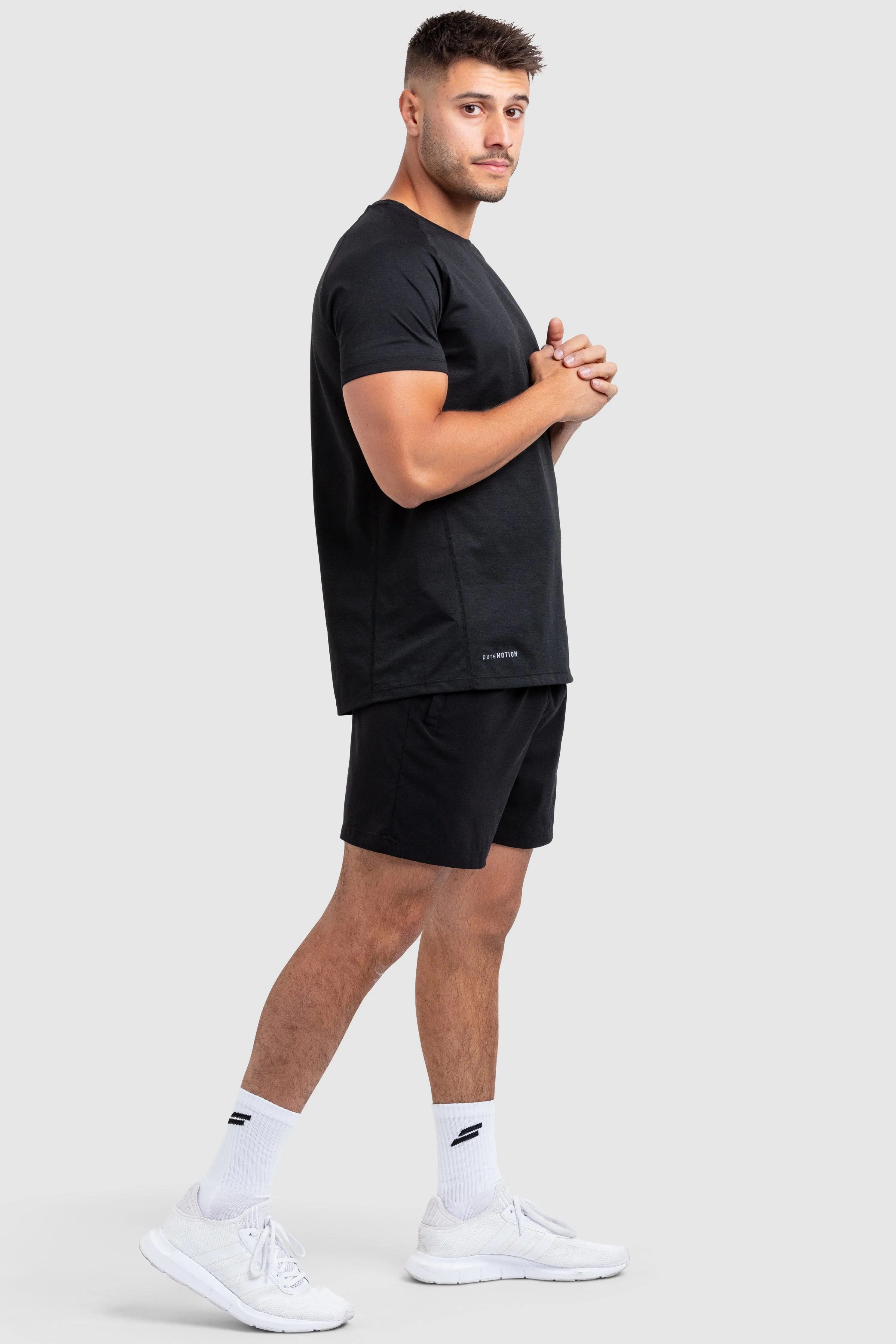 Seasonal Layering Cashmere combination Puremotion Tee V3 - Black