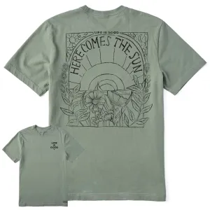 Men's Here Comes The Sun Hippie 1-Color Short Sleeve Crusher Tee Performance Comfort