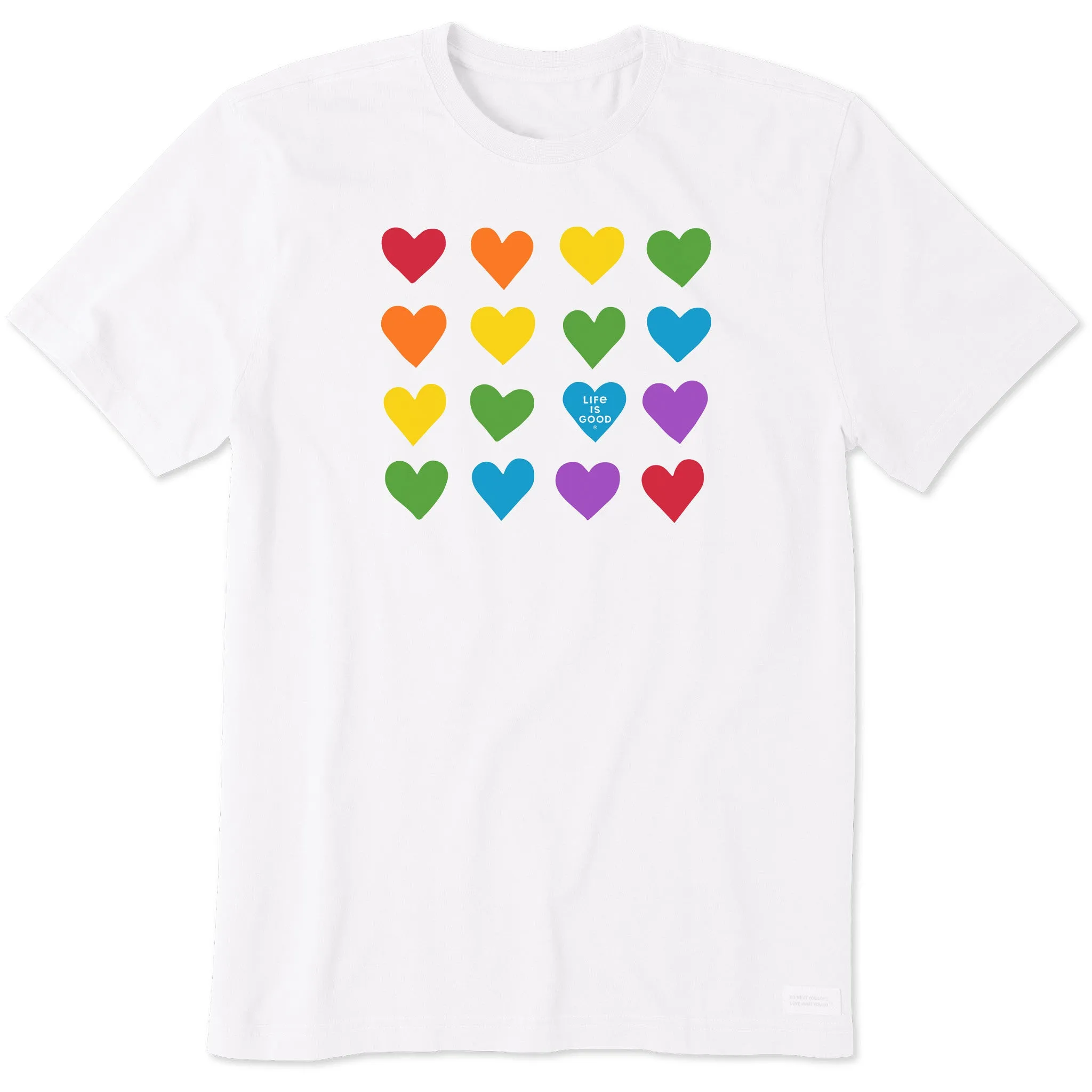 Men's Pride Hearts Short Sleeve Tee Active Comfort Versatile Fit