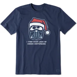 Men's Santa's Dark Side Short Sleeve Crusher Tee Compact Stitch Pattern