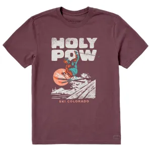 Men's Holy Pow Ski Colorado Short Sleeve Crusher Tee Comfy Flex