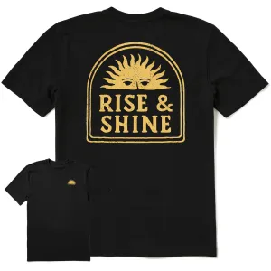 Durable Knitwear Party fun Men's Rise & Shine Sun Short Sleeve Crusher Tee