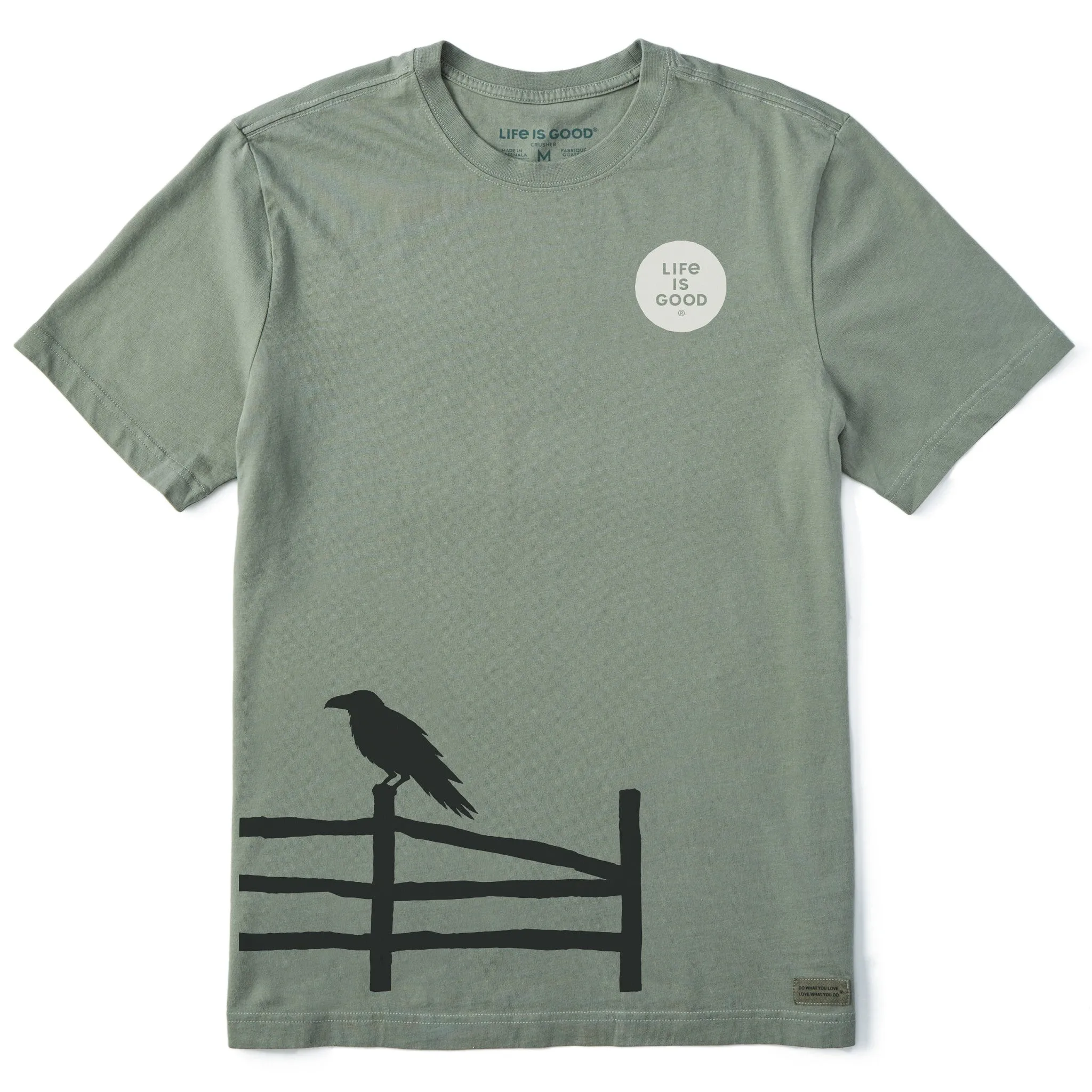 Men's Raven on a Fence Short Sleeve Crusher Tee Effortless Fashion