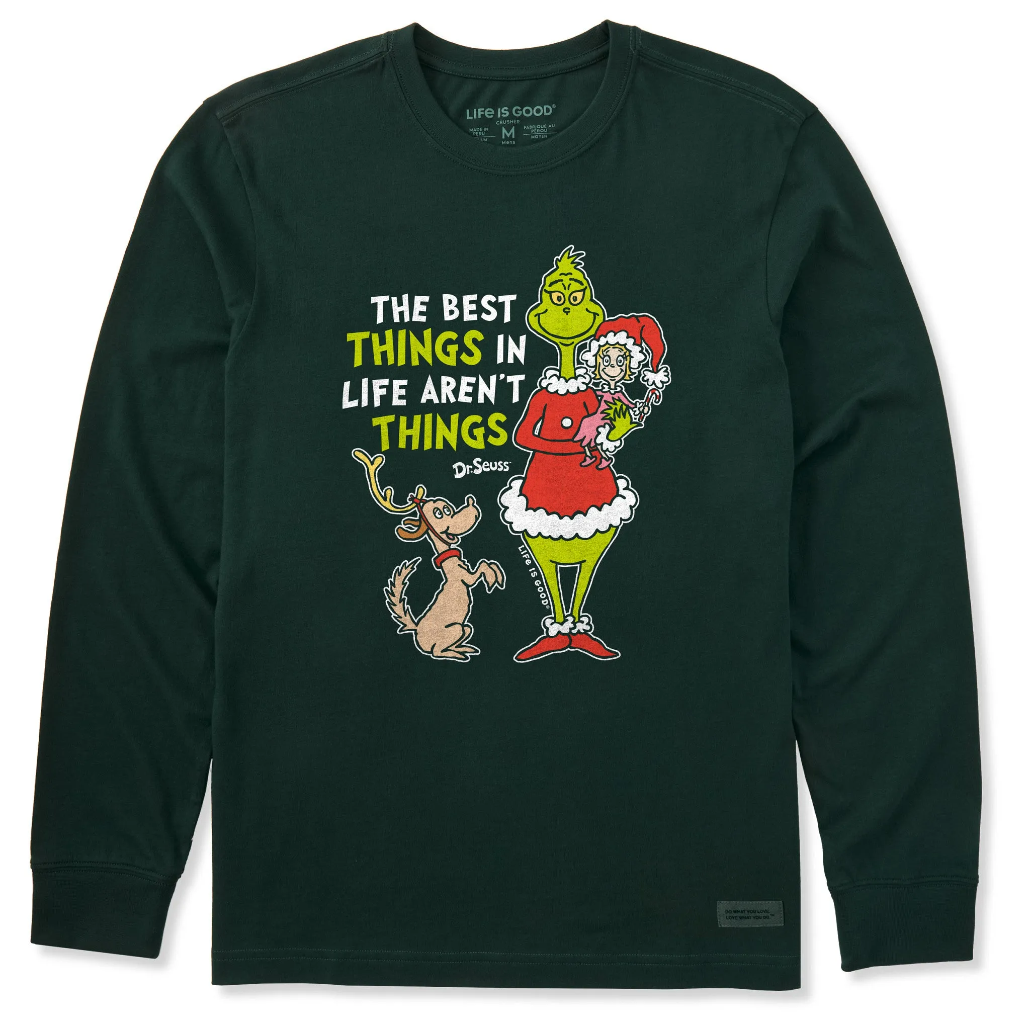 Men's The Best Things Grinch Long Sleeve Crusher Tee Street Style Trend