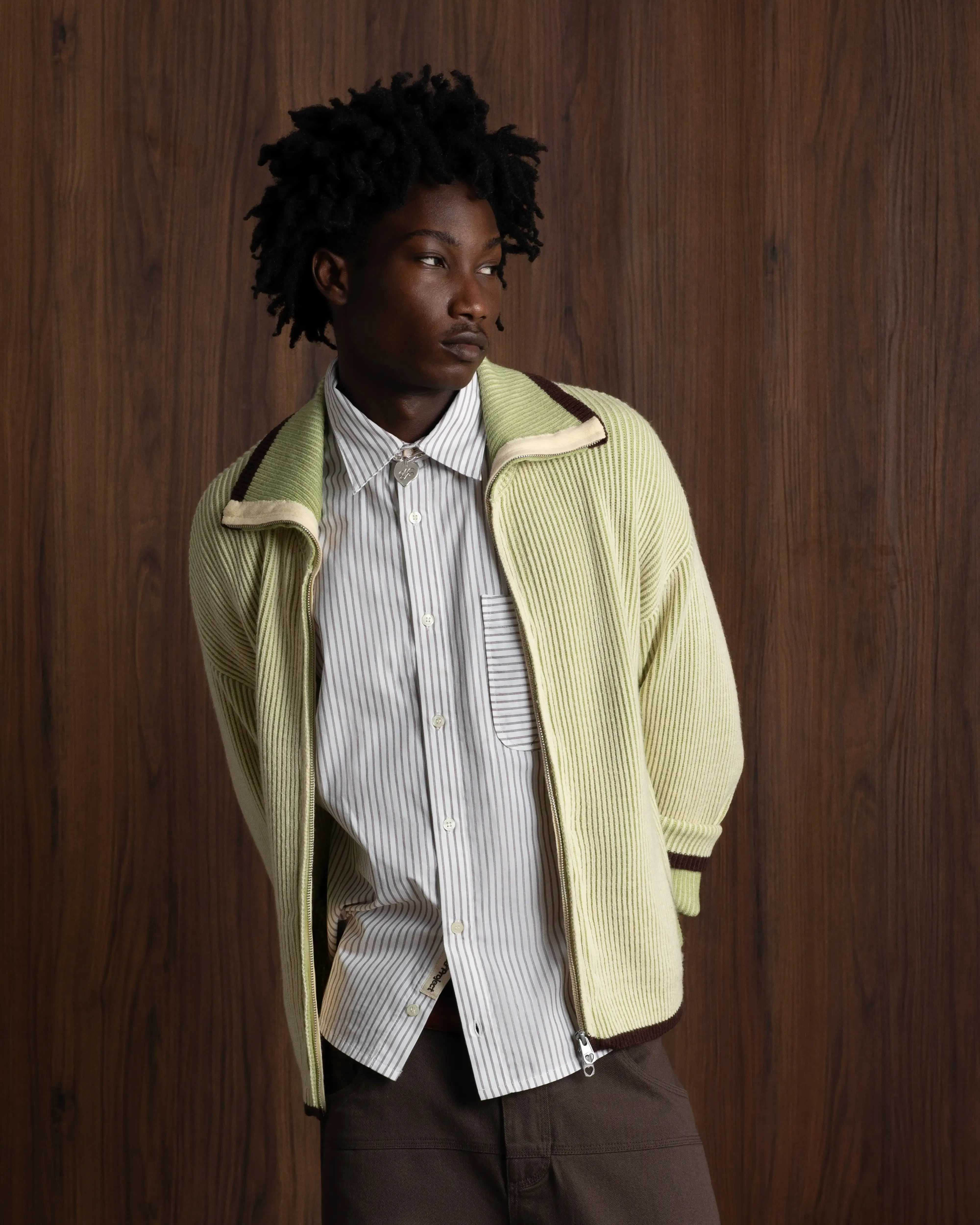 Stylish Drape Classy Zip-Up Knit Cardigan Yellow