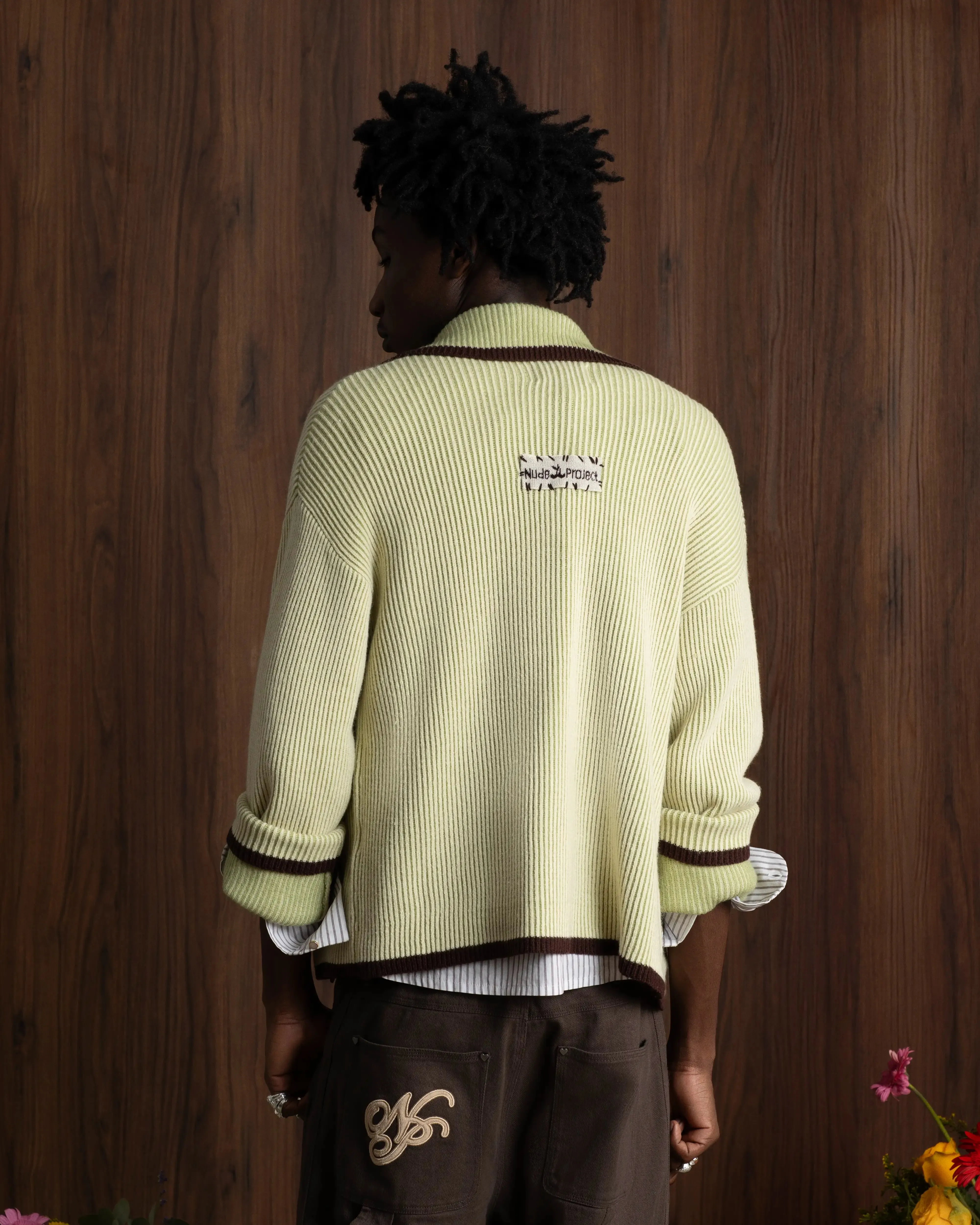 Classy Zip-Up Knit Cardigan Yellow Chic Look