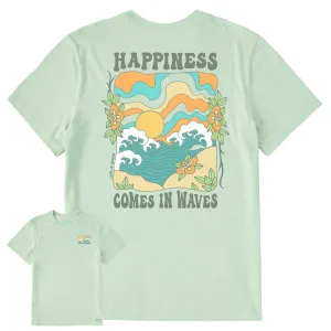 Relaxed Fit Men's Happiness Wave Short Sleeve Crusher Tee