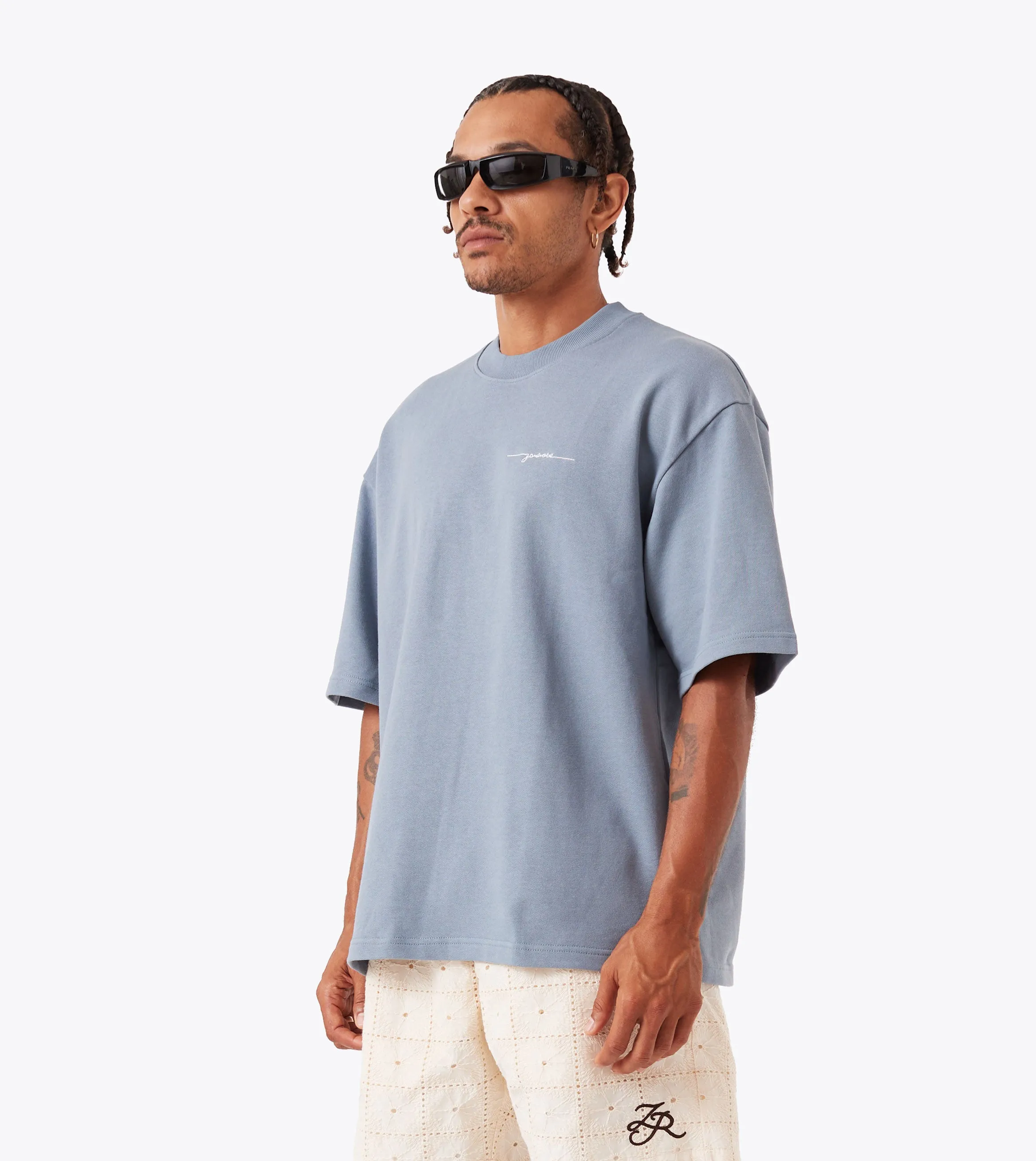 Rugger Fleece Tee Steel Solid color purity Breathable Mesh Panels