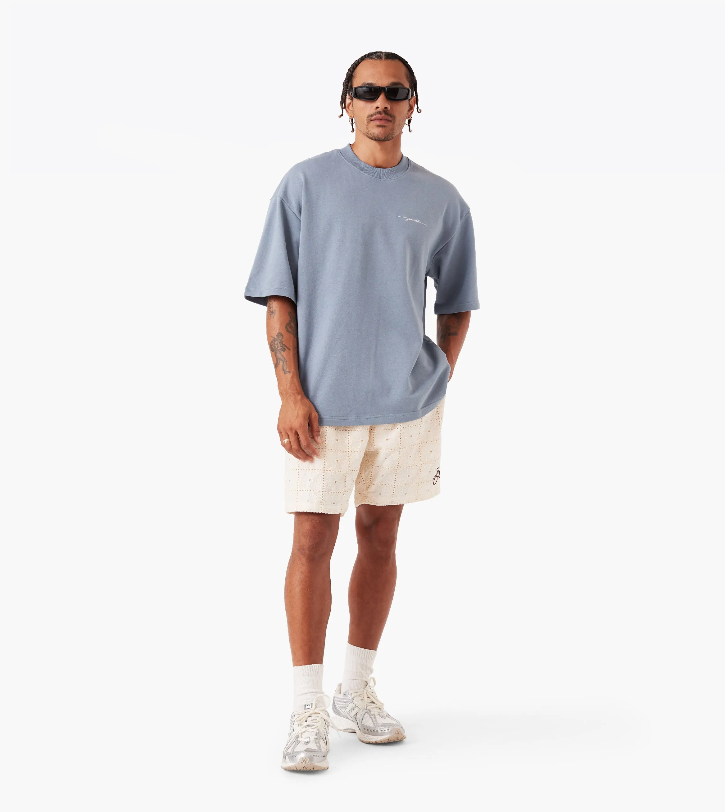 Rugger Fleece Tee Steel Versatile Outfit