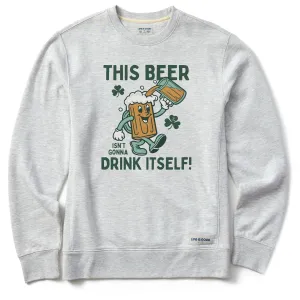 Men's This Beer Isn't Gonna Drink Itself Simply True Fleece Crew All Season