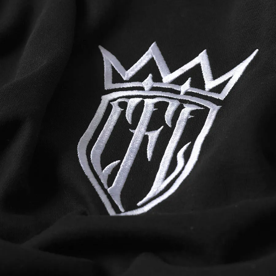 Cozy Hoodie Wear ethnic print WCC CFL CHOP SLEEVE CREWNECK - BLACK