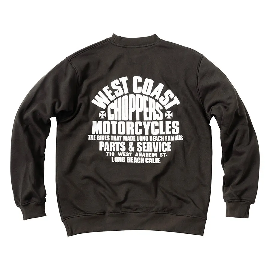 West Coast Choppers Parts Crewneck - Black Earth Tones