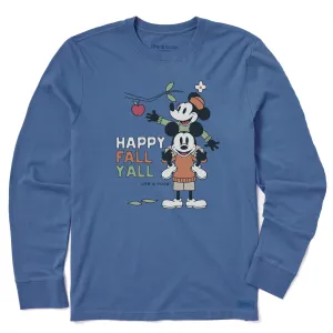 Men's Happy Fall Yall Apple Picking Long Sleeve Crusher Tee Easy Wear Style Versatile Style Trend