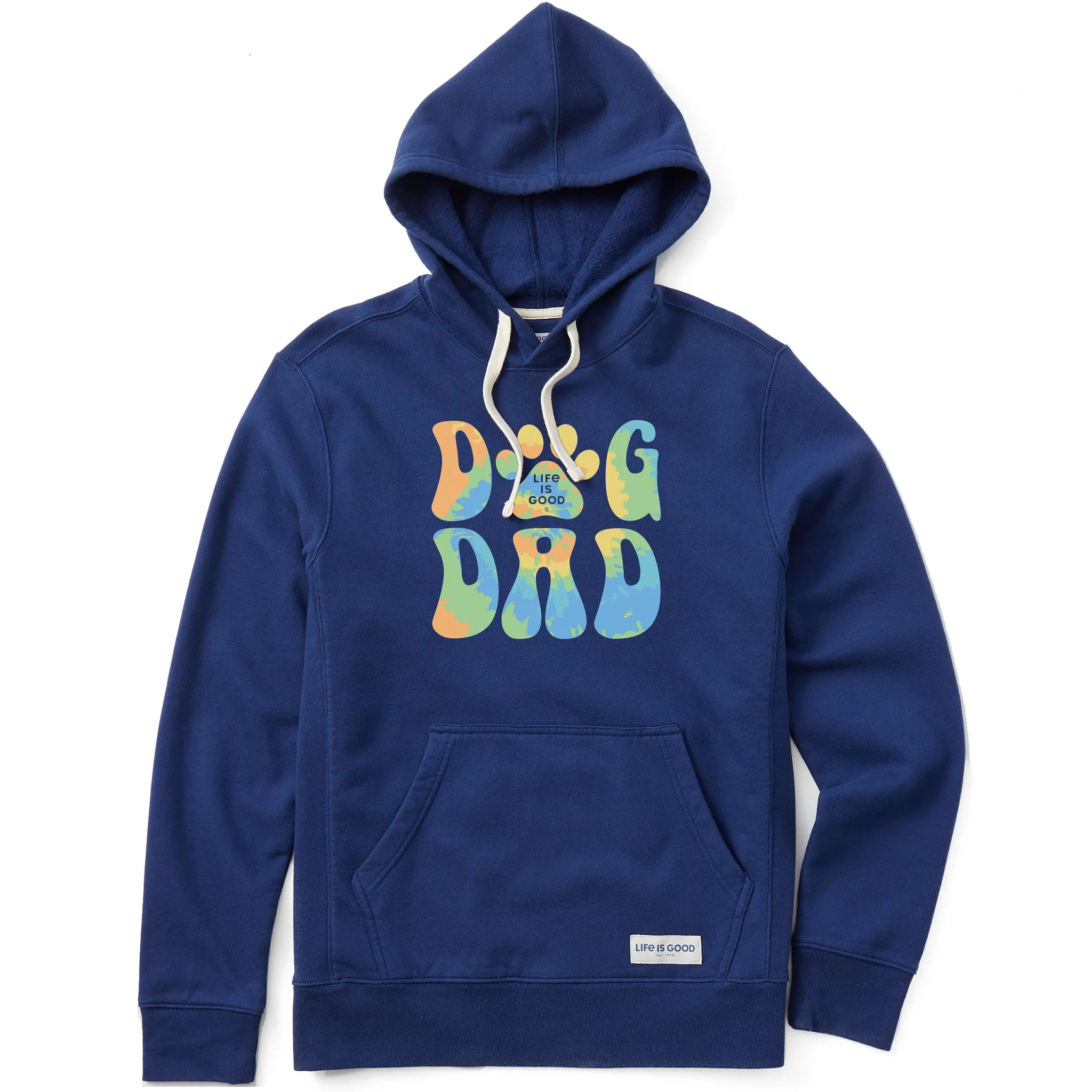 Men's Tie Dye Dog Dad Simply True Fleece Hoodie Camouflage