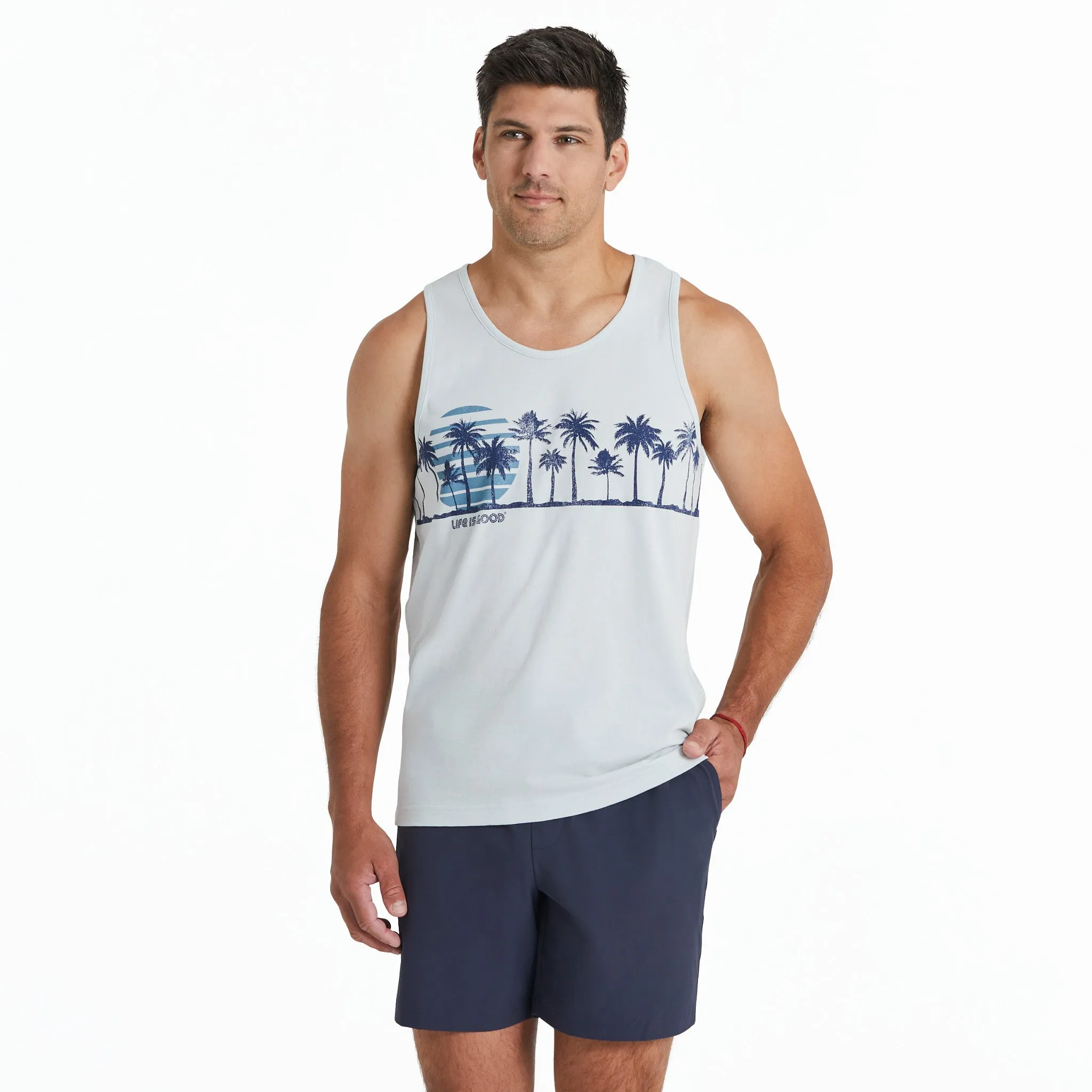 Men's Retro Sun Palm Landscape Crusher-LITE Tank Cozy and Comfortable