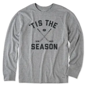 Men's Tis the Season Hockey Long Sleeve Crusher Tee Sporty Stretch Fit Versatile Look