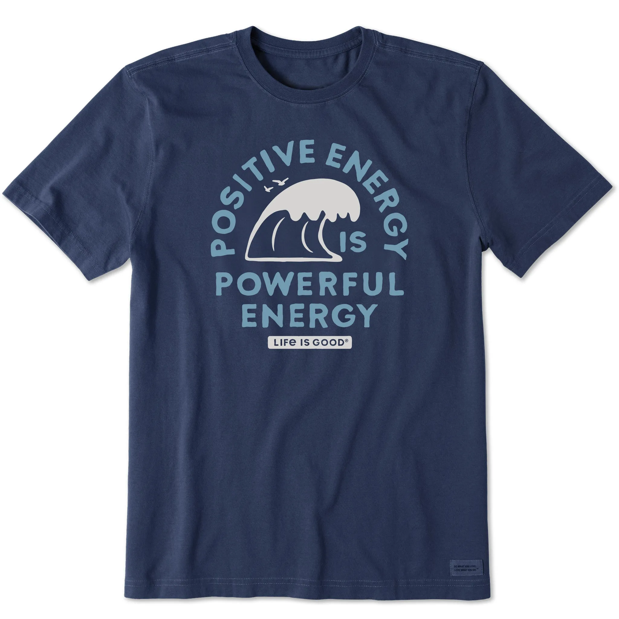 Curved Hem Men's Powerful Energy Wave Short Sleeve Tee