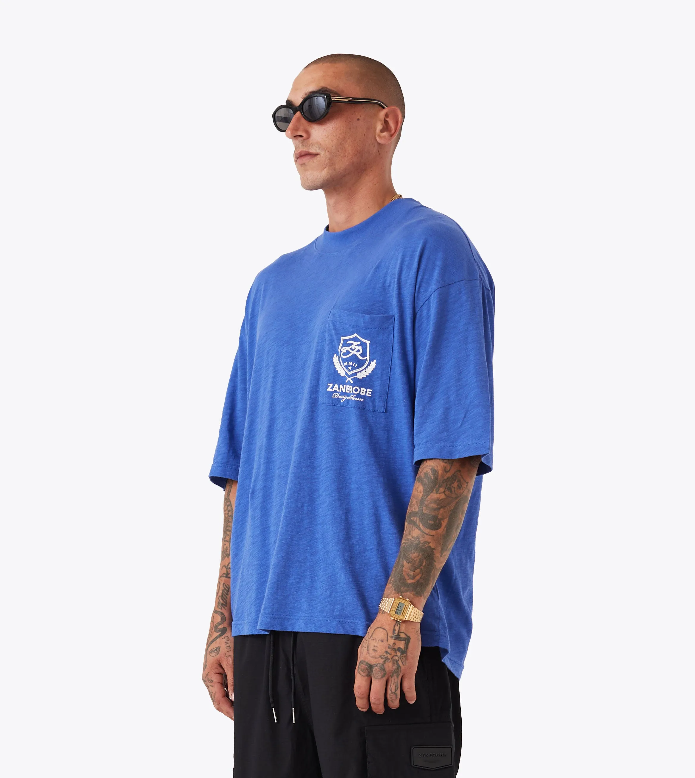 Crest Slub Flow Tee Cobalt Blue Cool Fit Playful Vibes