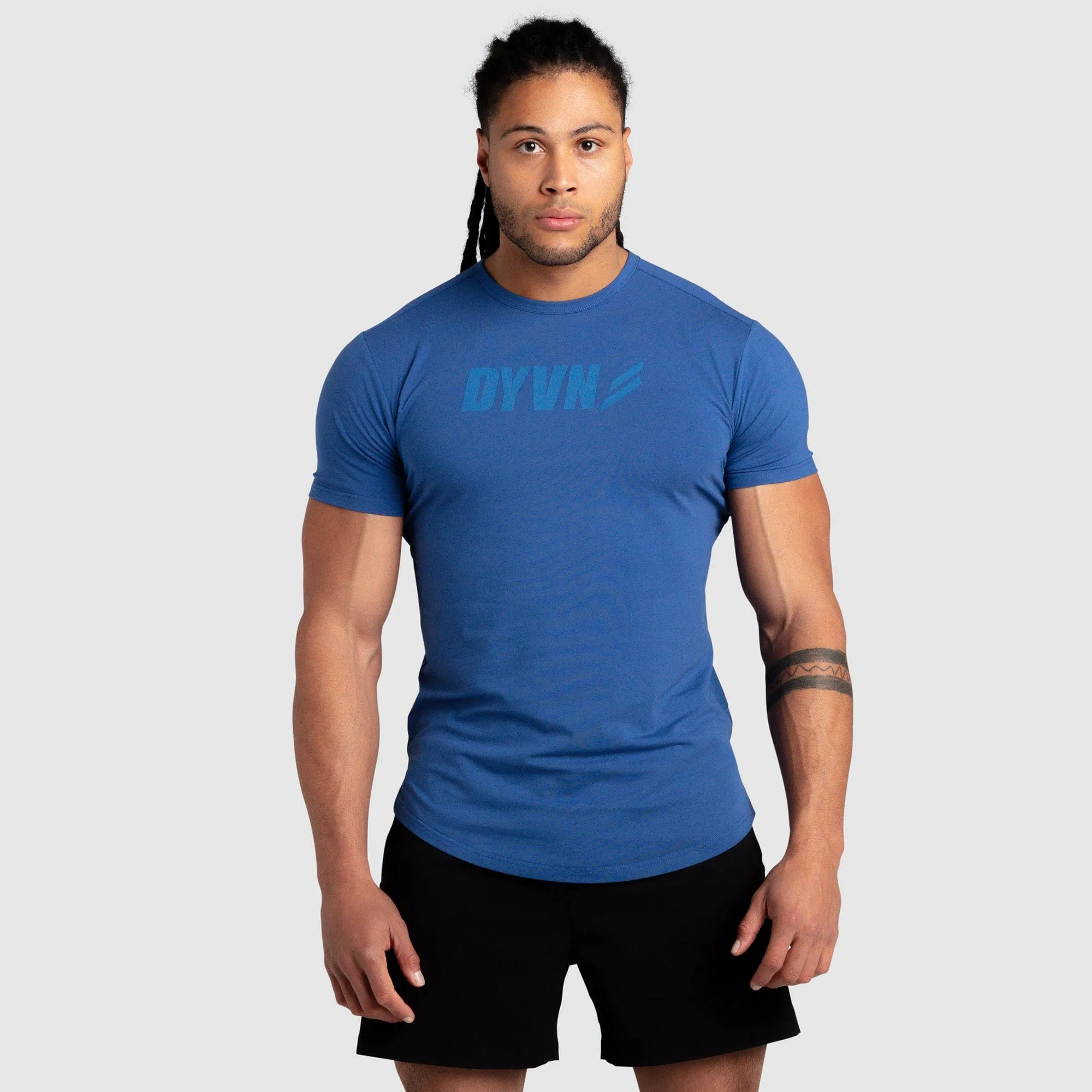 DYVN Drop Tee 'Prime' - Steel Blue Modern Twist EcoFriendlyDyes
