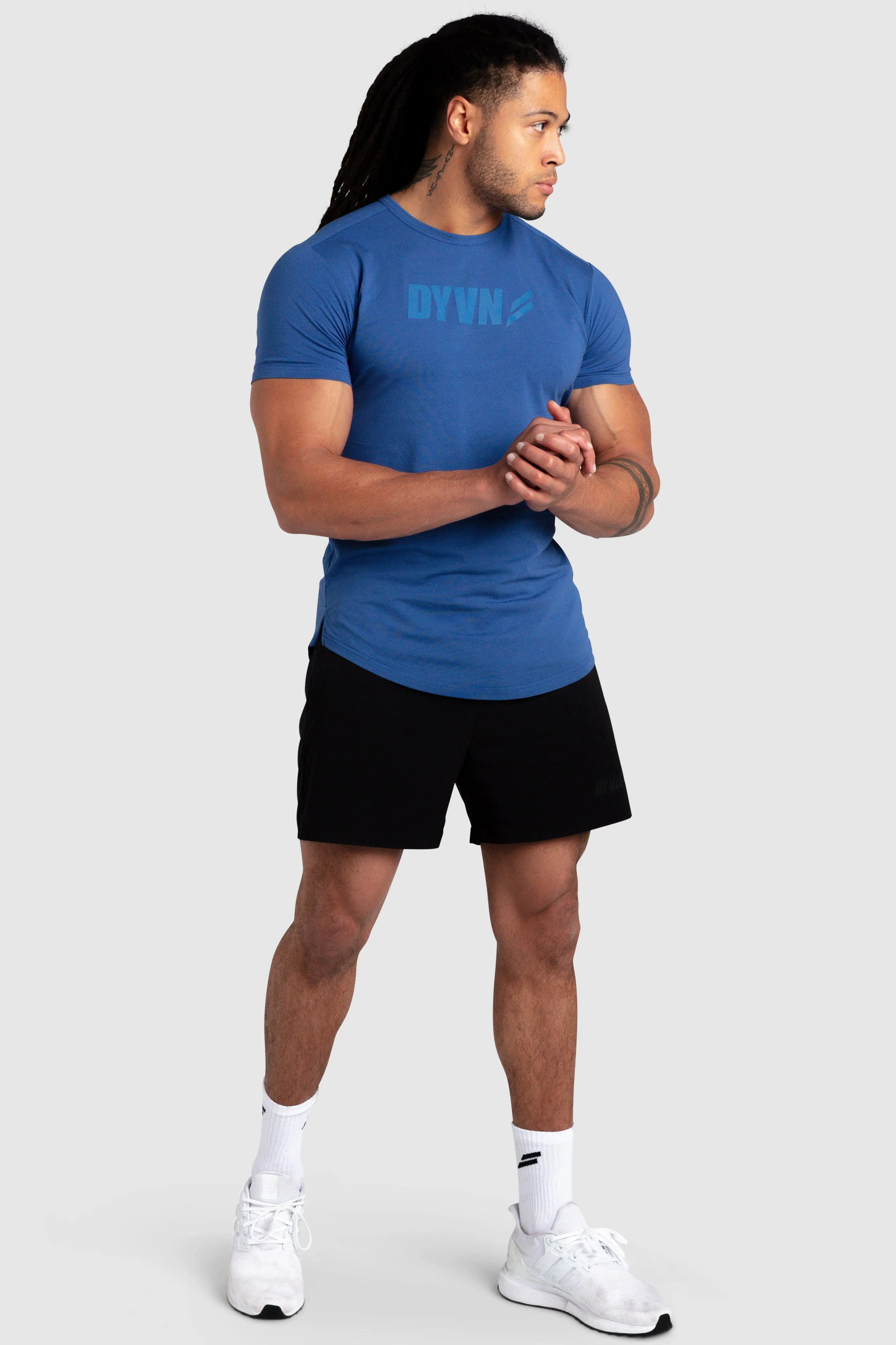 DYVN Drop Tee 'Prime' - Steel Blue NonRestrictiveCut Ultimate Comfort