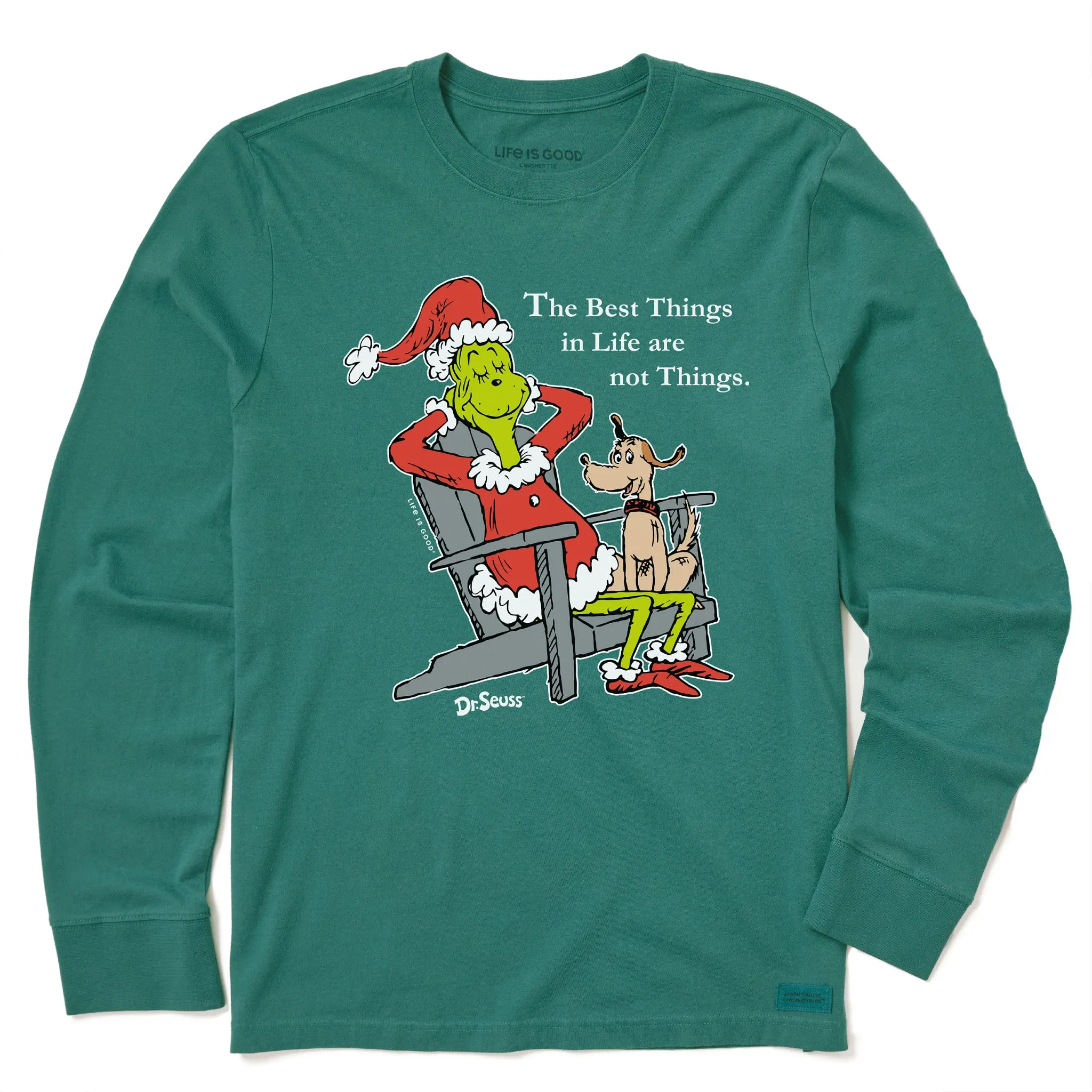 Cozy Layering Office Wear Men's Grinch & Max Adirondack Long Sleeve Crusher Tee
