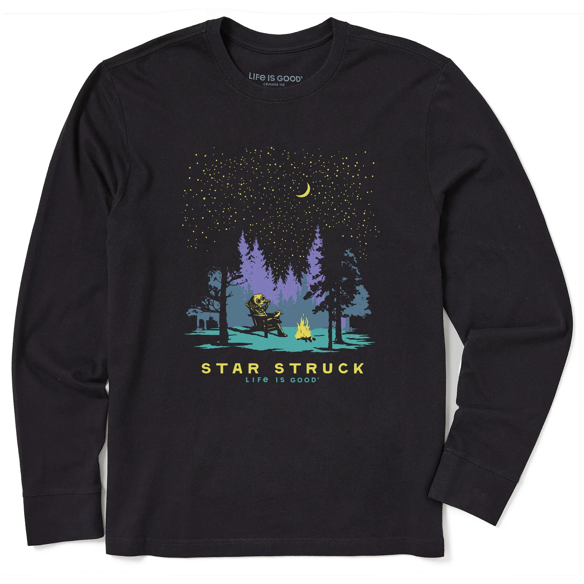 Men's Star Struck Alien Long Sleeve Crusher Tee Abrasion resistant Cozy Essentials