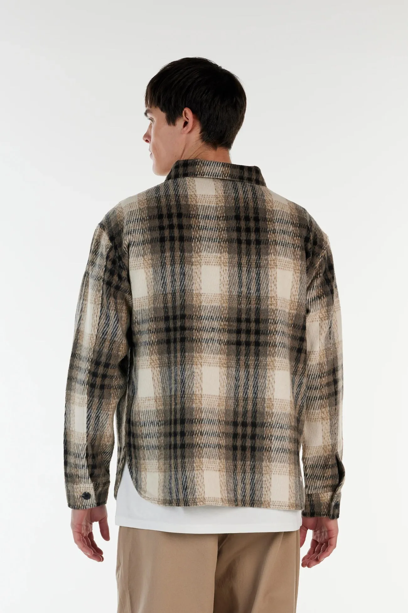 Malone Overshirt Black Grey Plaid EcoFriendlyMaterial